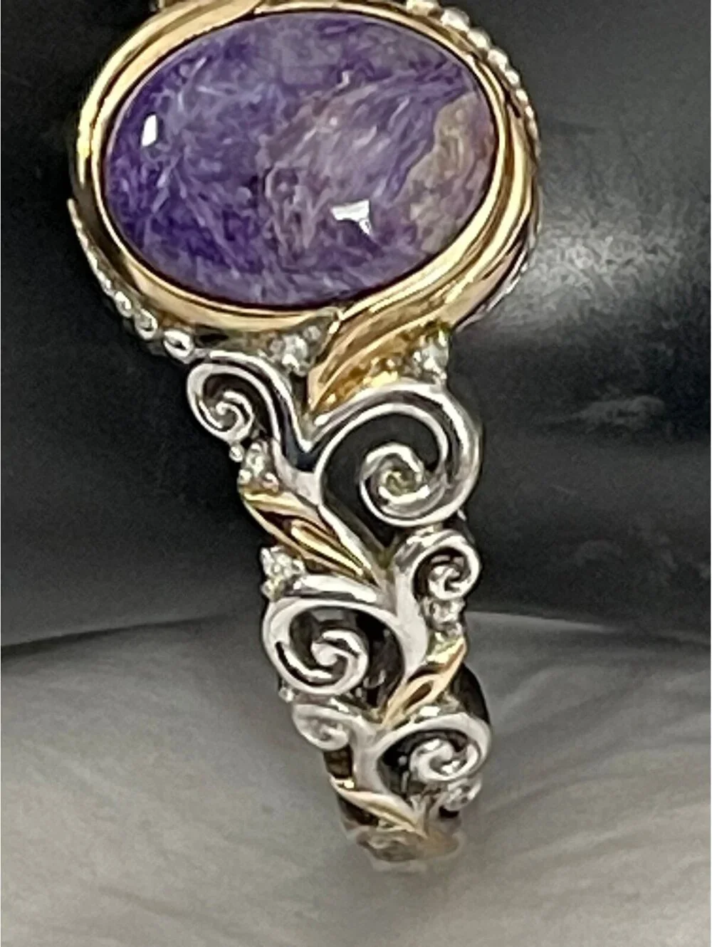 Michael Valitutti Amethyst 925 18K Overlay Bracelet